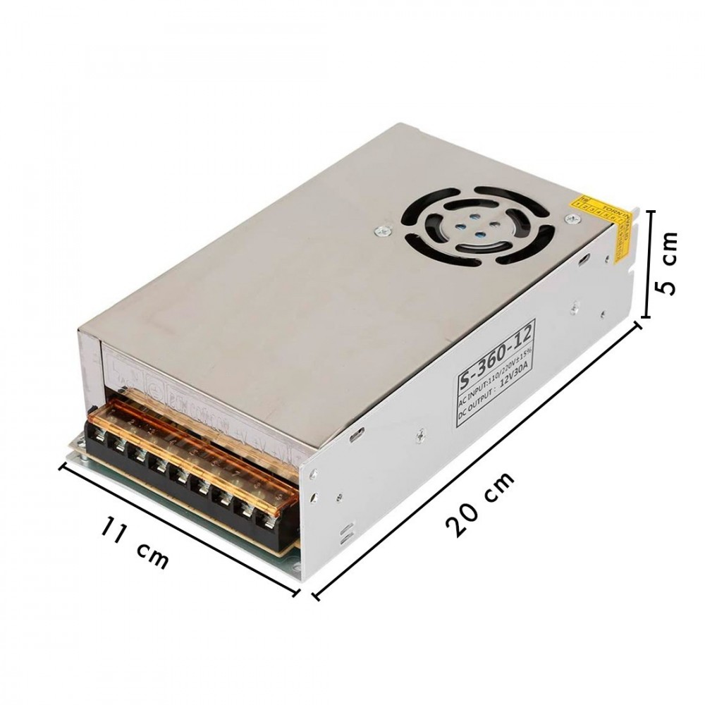 220138 Alimentation stabilisée 12V 30A 400W...