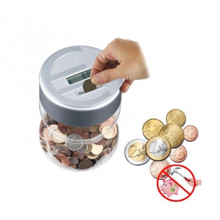 Tirelire électronique pour les pièces d'euros - compte - affichage numérique 52700 
