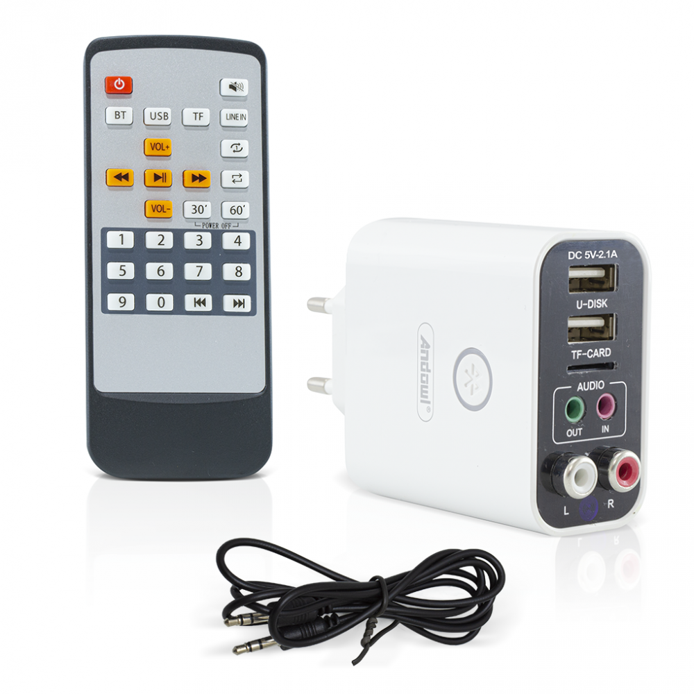 Adaptateur audio stéréo sans fil Bluetooth AUX avec télécommande