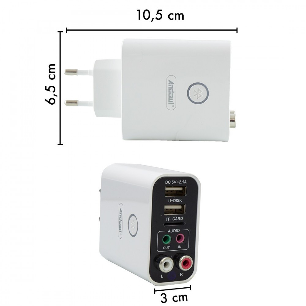 Adaptateur audio stéréo sans fil Bluetooth AUX...