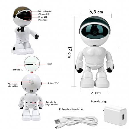 Caméra Robot Wifi 5MP 490248 HD 1920x1080 Caméra Espion Surveillance à Distance
