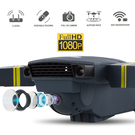 Drone pliable 1080P HD Mini Quadcopter avec caméra Wifi et télécommande