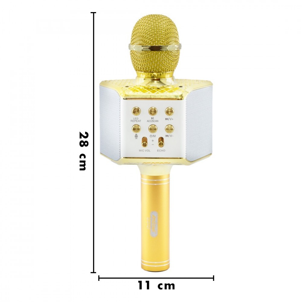 Microphone karaoké sans fil lumière LED Q-C107...