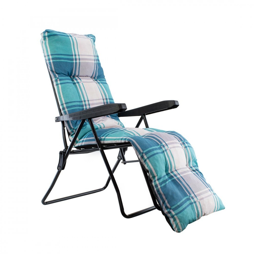 Chaise longue pliante ensoleillée avec dossier...