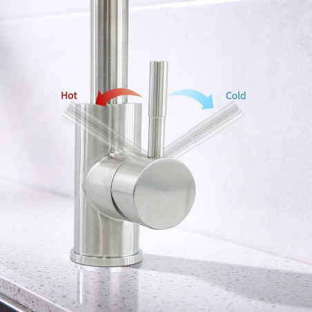 34439 Robinet de cuisine pour évier Grandville incurvé en acier inoxydable