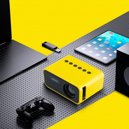 Mini projecteur LED Ultra HD 1080P pour smartphone avec télécommande