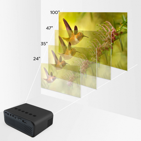 Mini projecteur LED Ultra HD 1080P pour smartphone avec télécommande