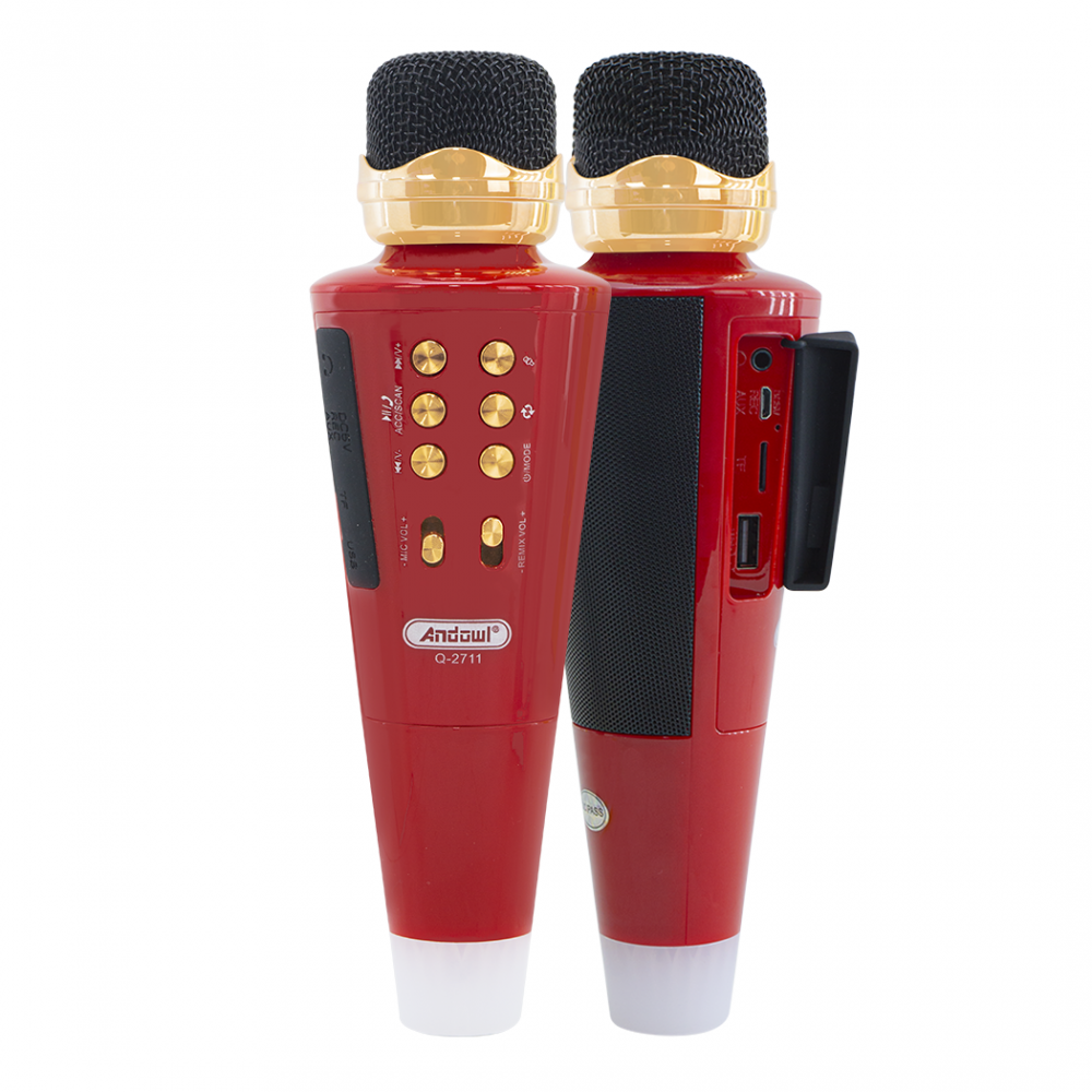Q-2711 Microphone de karaoké sans fil Bluetooth et haut-parleur de musique USB