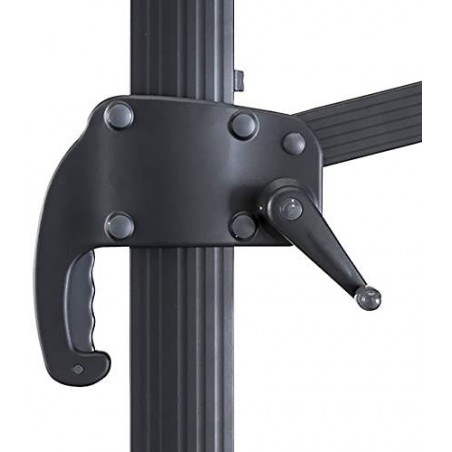 Parasol rectangulaire RIMINI 3x4m coloris écru avec mât rétractable décentralisé