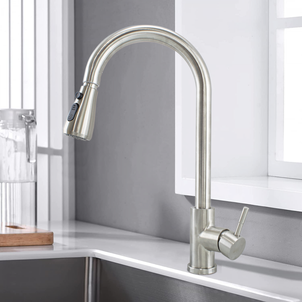 Robinet cuisine à levier unique Banff en acier...