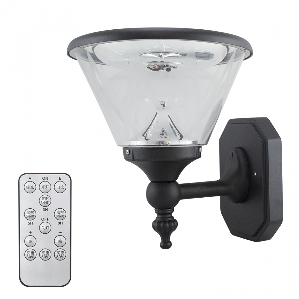 Lampe LED d'extérieur avec panneau solaire dispose de 3 modes d'éclairage IP67