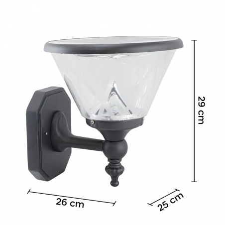 Lampe LED d'extérieur avec panneau solaire dispose de 3 modes d'éclairage IP67