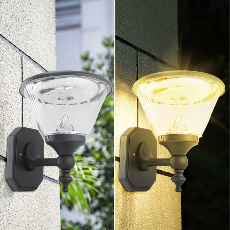 Lampe LED d'extérieur avec panneau solaire dispose de 3 modes d'éclairage IP67