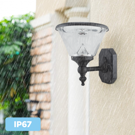 Lampe LED d'extérieur avec panneau solaire dispose de 3 modes d'éclairage IP67