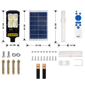 Panneau Solaire LED Réverbère 200W 360 Télécommande Lampe... 2