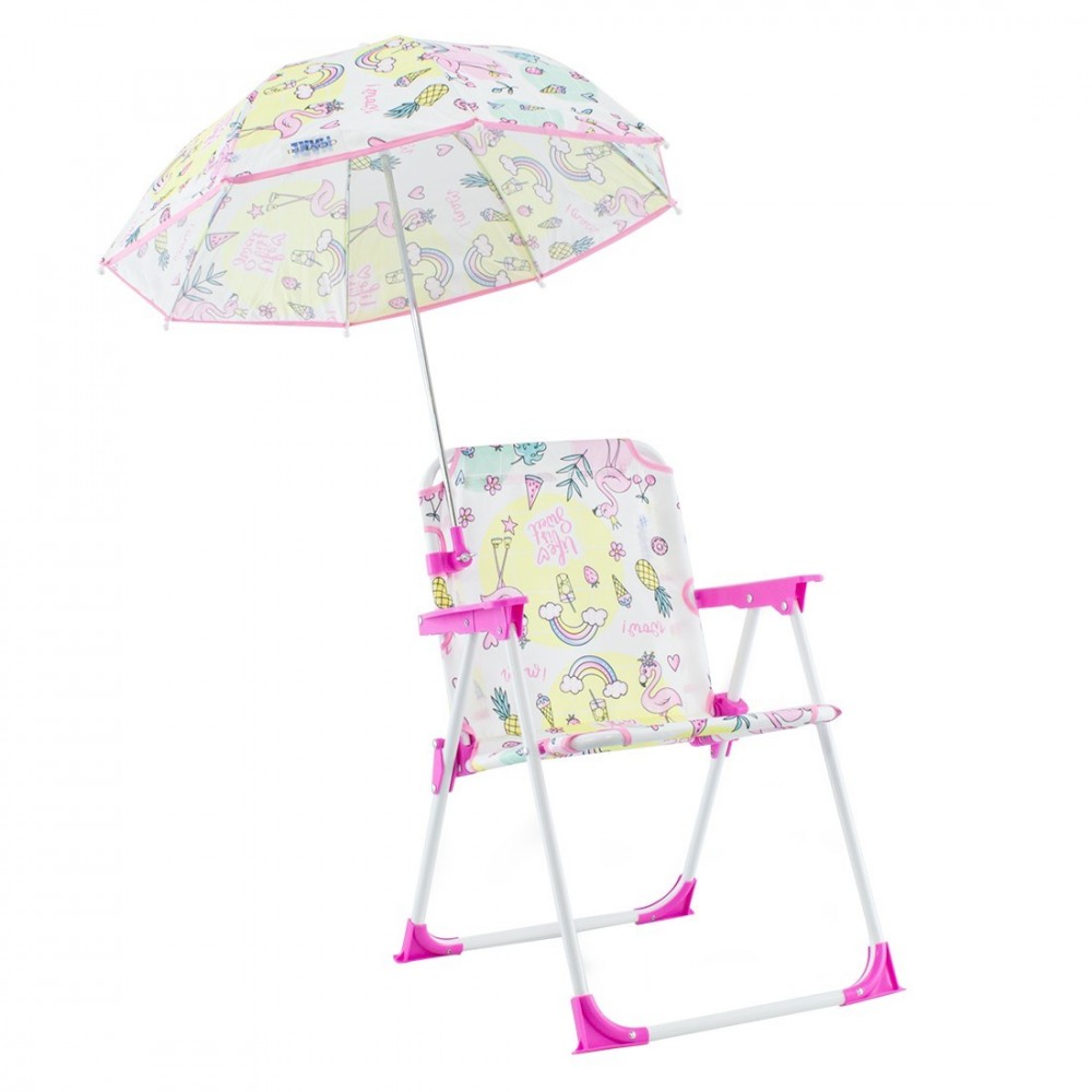 Chaise pliante pour enfants avec parapluie EnricoCoveri 34x36x52cm transportable