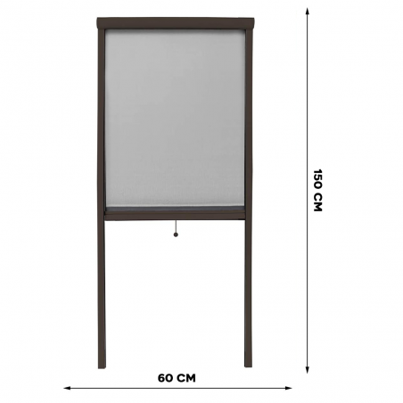 Moustiquaire enroulable et rétractable pour fenêtre et balcon 60X150cm Kit DIY