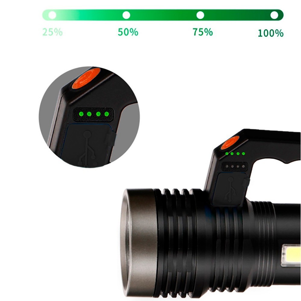 828 Lampe étanche portable USB Lampe de poche à...