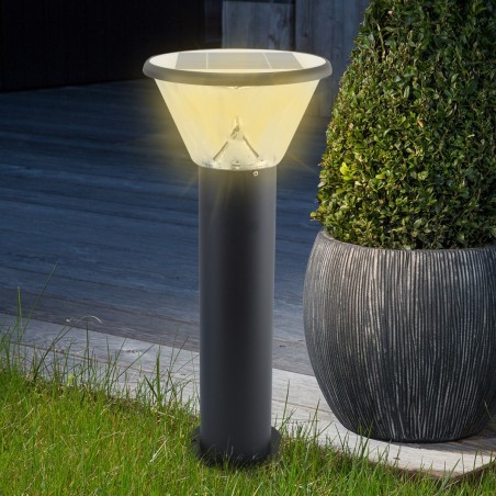 Lampadaire extérieur LED avec panneau solaire 25x60cm 3 mod d'éclairage