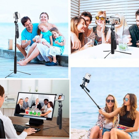 Mini trépied pour téléphone ou caméra vidéo 360° avec lumière LED