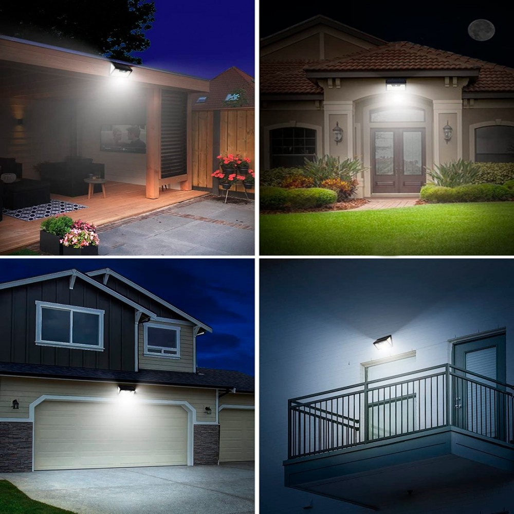 Lampe d'extérieur LED blanche avec panneau...