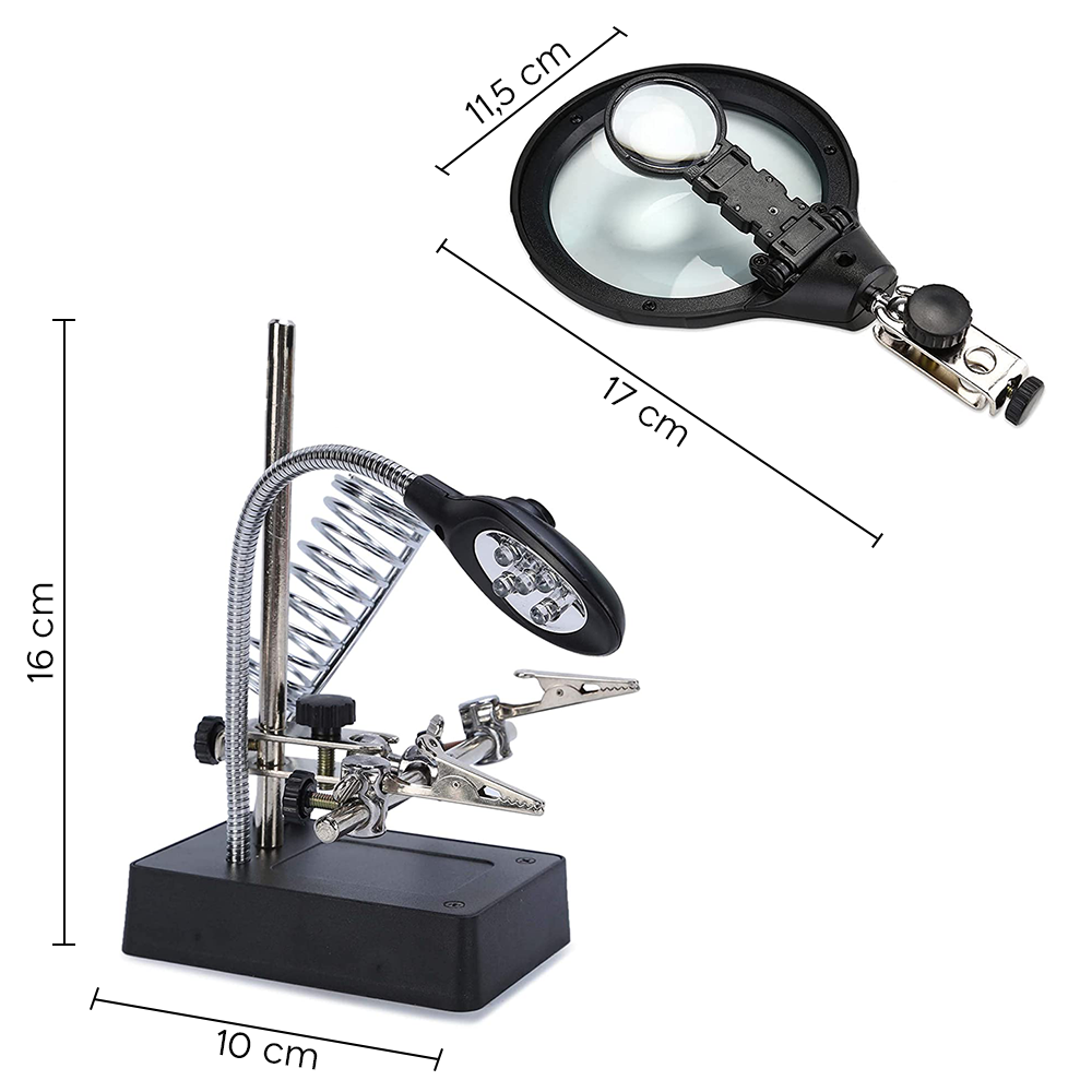 Loupe avec clip de fixation et base pour coldar...