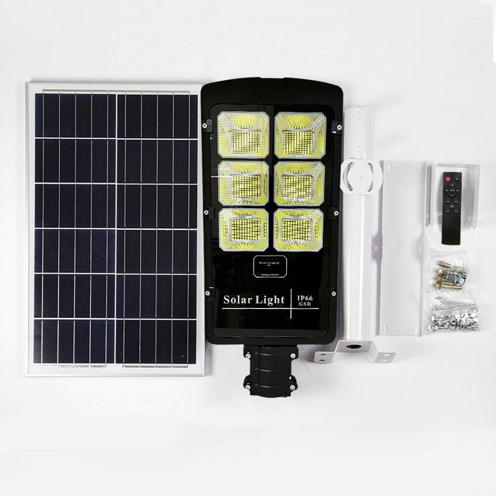 Lampadaire avec panneau solaire 6 LED 500 W...