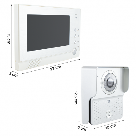Interphone vidéo unifamilial Moniteur 7 pouces 758447 Ouvre-porte avec sonnette