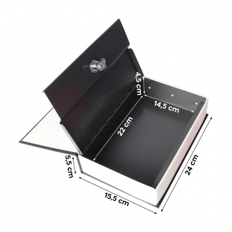 Coffre-fort en forme de livre 24x5,5x15,5 cm coffre-fort avec clés