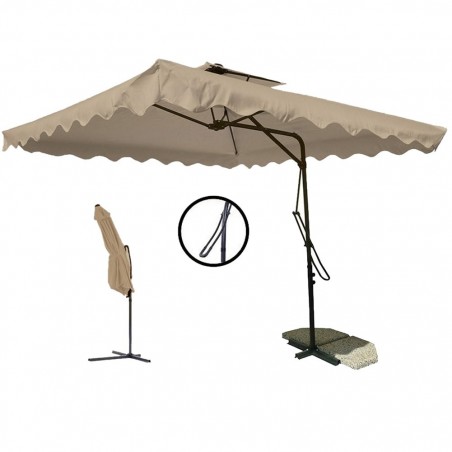 Parasol de jardin décentralisé tissu imperméable 2,5 m mât métallique 2,3 m
