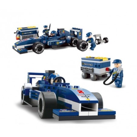 Jeu de construction - FORMULE 1 - 195 piéces à assembler -3 personnages avec la station essence - M38-B0351 Jeu de construction - FORMULE 1 - 195 piéces à assembler -3 personnages avec la station essence - M38-B0351