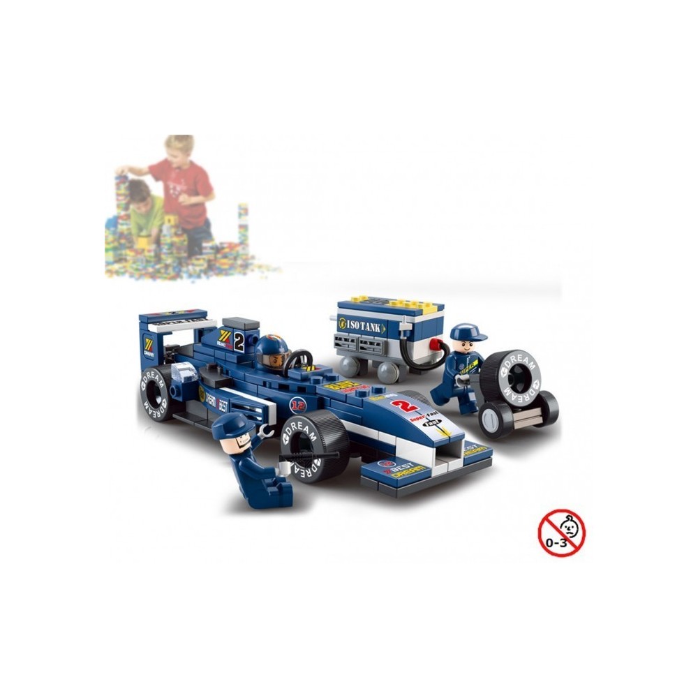 Jeu de construction - FORMULE 1 - 195 piéces à assembler -3 personnages avec la station essence - M38-B0351