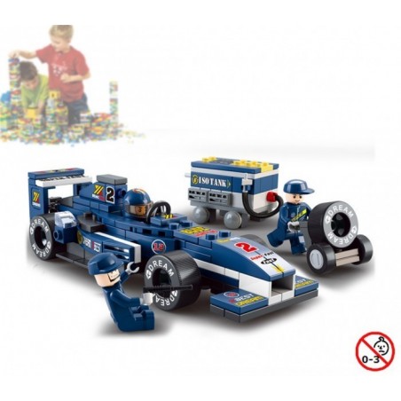 Jeu de construction - FORMULE 1 - 195 piéces à assembler -3 personnages avec la station essence - M38-B0351 Jeu de construction - FORMULE 1 - 195 piéces à assembler -3 personnages avec la station essence - M38-B0351