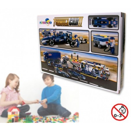 Jeu de construction - FORMULE 1 - 195 piéces à assembler -3 personnages avec la station essence - M38-B0351 Jeu de construction - FORMULE 1 - 195 piéces à assembler -3 personnages avec la station essence - M38-B0351