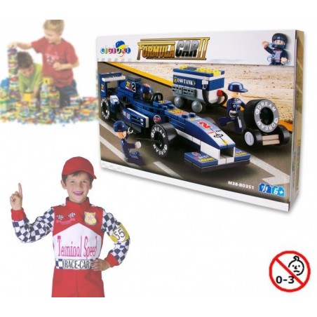 Jeu de construction - FORMULE 1 - 195 piéces à assembler -3 personnages avec la station essence - M38-B0351 Jeu de construction - FORMULE 1 - 195 piéces à assembler -3 personnages avec la station essence - M38-B0351