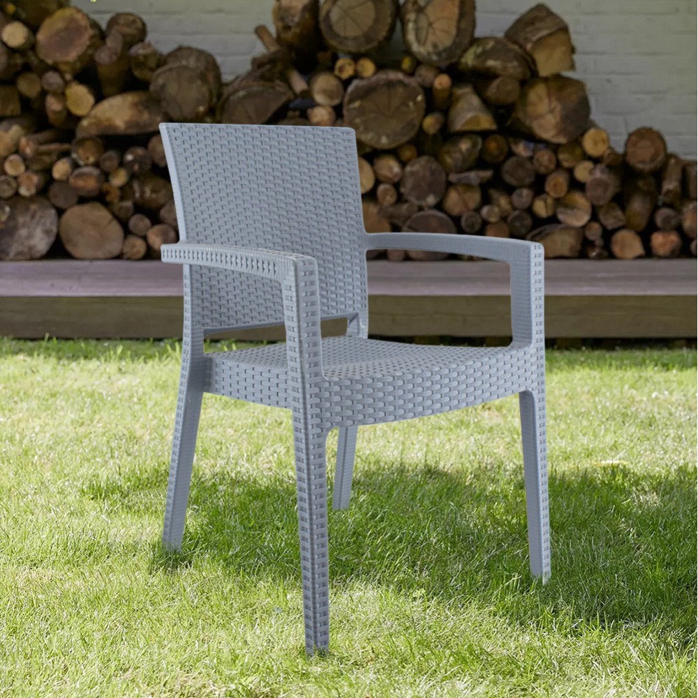 Set 2 Chaises NARCISO résine effet rotin avec...