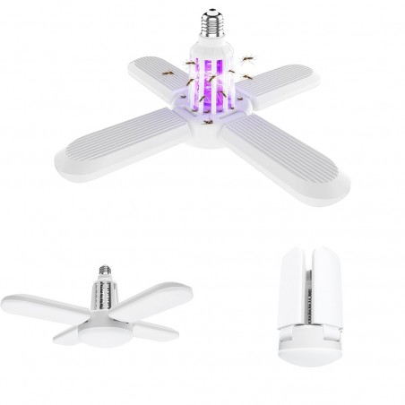 Lampe anti-moustiques multifonction 091671 Ampoule de ventilateur LED UV pliante