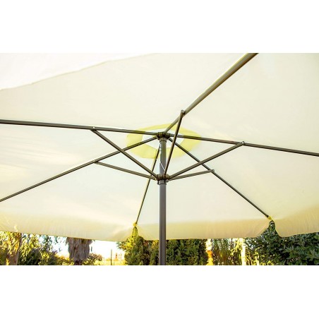 Parasol rond SOLARA poteau central et 6 baleines 2,7 m Salon de Jardin