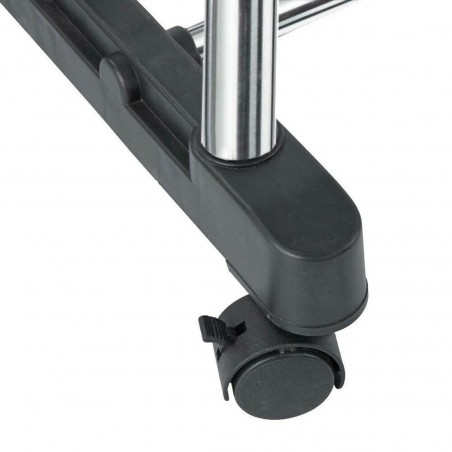 Portemanteau à double barre 157932 en acier avec roues réglables