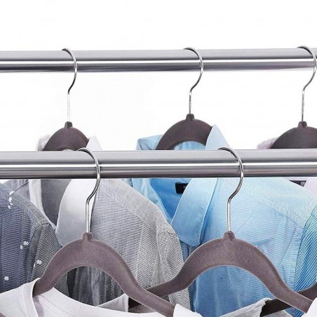 Portemanteau à double barre 157932 en acier avec roues réglables