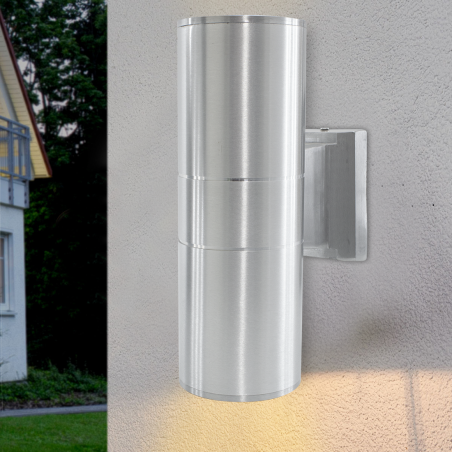 Applique murale LED 870205 Lampe d'extérieur au design moderne aluminium argenté