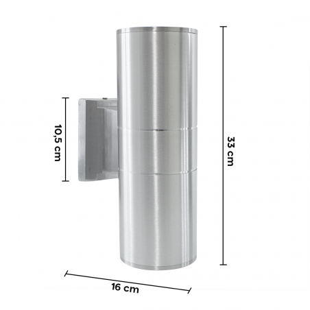 Applique murale LED 870205 Lampe d'extérieur au design moderne aluminium argenté