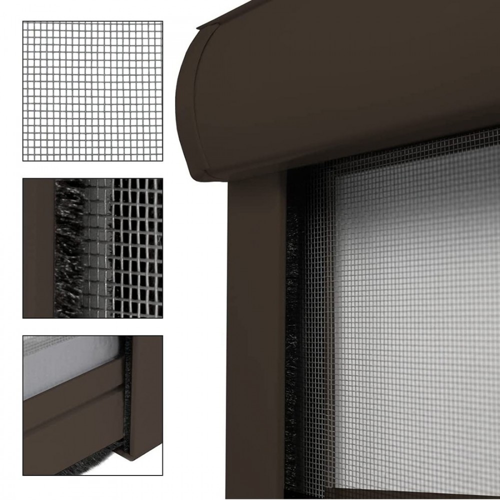 Moustiquaire Enroulable Fenêtre 150X250cm Kit de Bricolage Réductible Coulissant