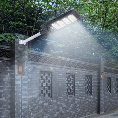 Lampadaire 095002 charge solaire 200W avec détecteur mouvement et télécommande