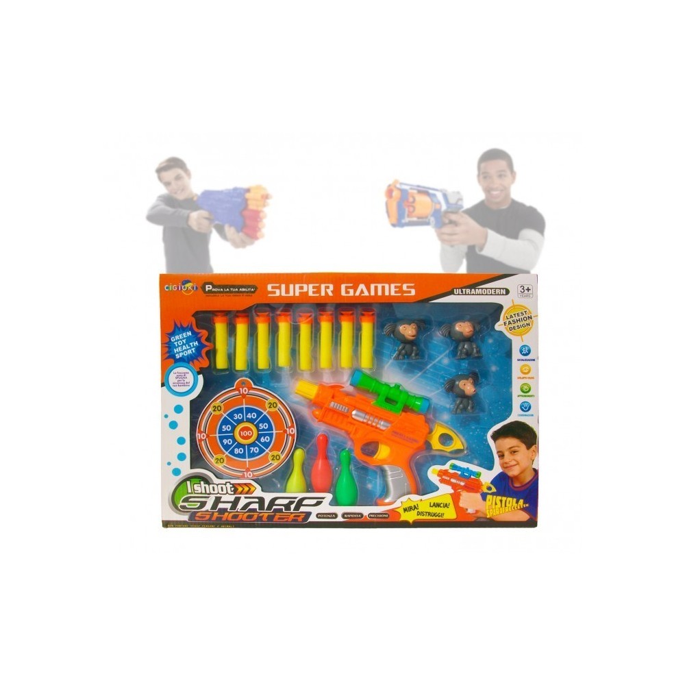 Jeu Enfant - Pistolet - Gun (comprend des balles et la cible)2913 -