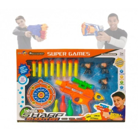 Jeu Enfant - Pistolet - Gun (comprend des balles et la cible)2913 -