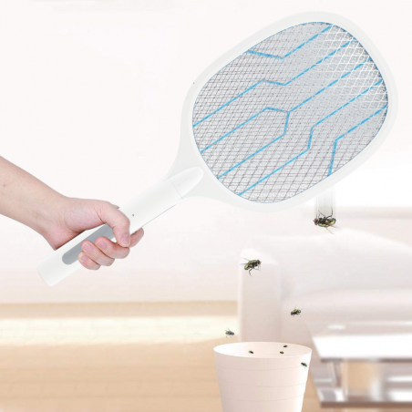 098224 Raquette électrique anti-insectes rechargeable anti moustique lumière UV