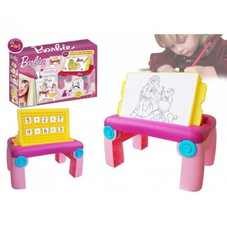 Table multifonctions (dessin + maths) BARBIE 2119 rose - jouets pour les garçons et les filles - stimulation et d'apprentissage Table multifonctions (dessin + maths) BARBIE 2119 rose - jouets pour les garçons et les filles - stimulation et d'apprentissage