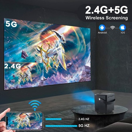 321345 Mini projecteur Ultra 4K Écran 27" Projecteur vidéo portable WI-FI