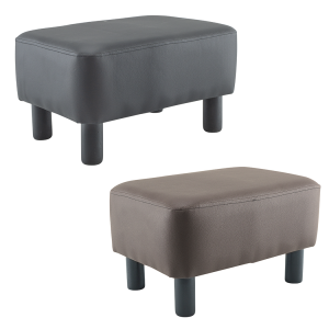 Repose-Pieds Pouf Rectangulaire Faux Cuir Pieds en Bois...